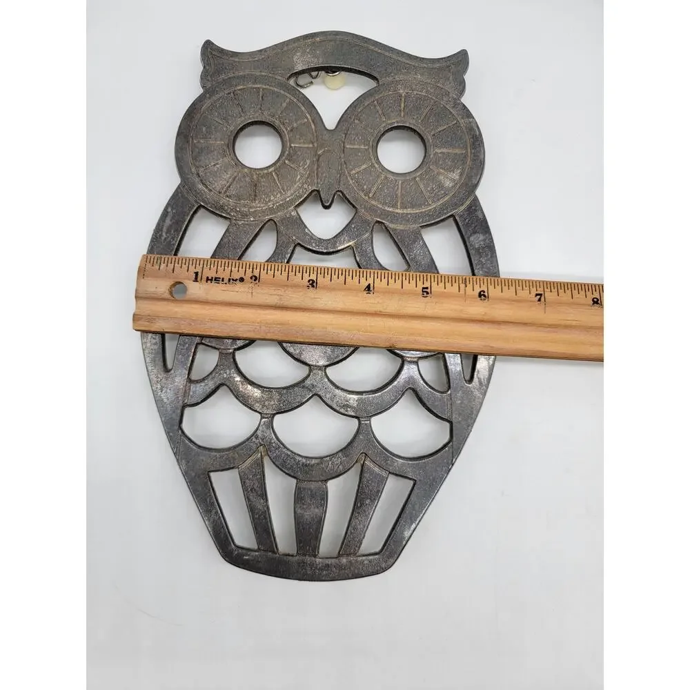 MCM Owl Trivet Leonard Silverplate Made in Italy Vintage Retro Wall Hanging